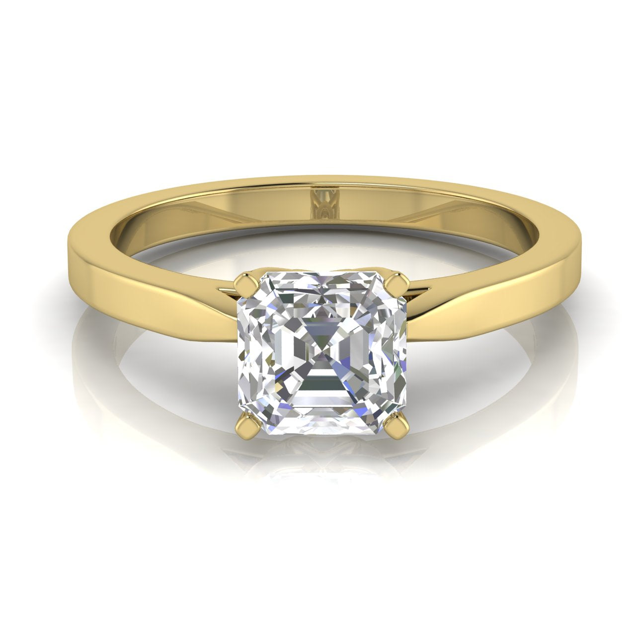 Tulip Basket Emerald Cut Lab Diamond Engagement Ring