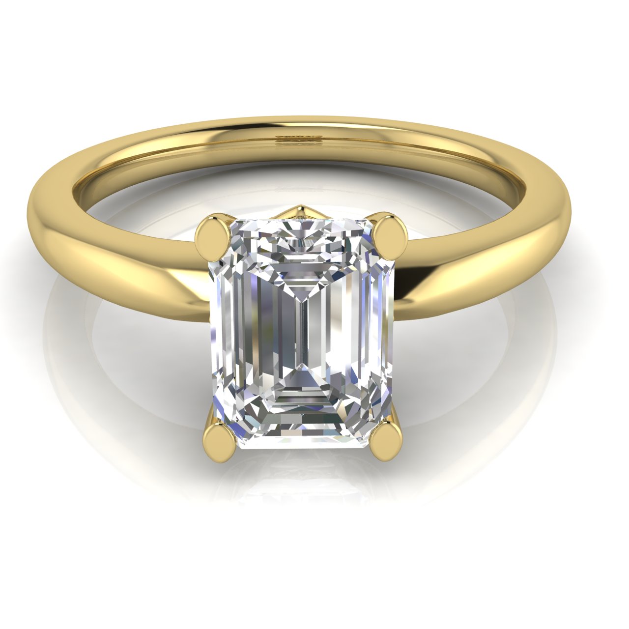 Modern Emerald Cut Lab Diamond Engagement Ring