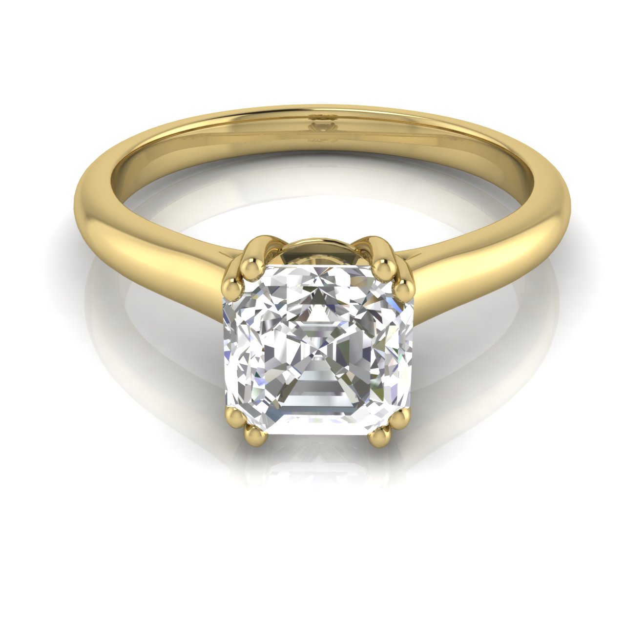 Double Prong Emerald Cut Lab Diamond Engagement Ring