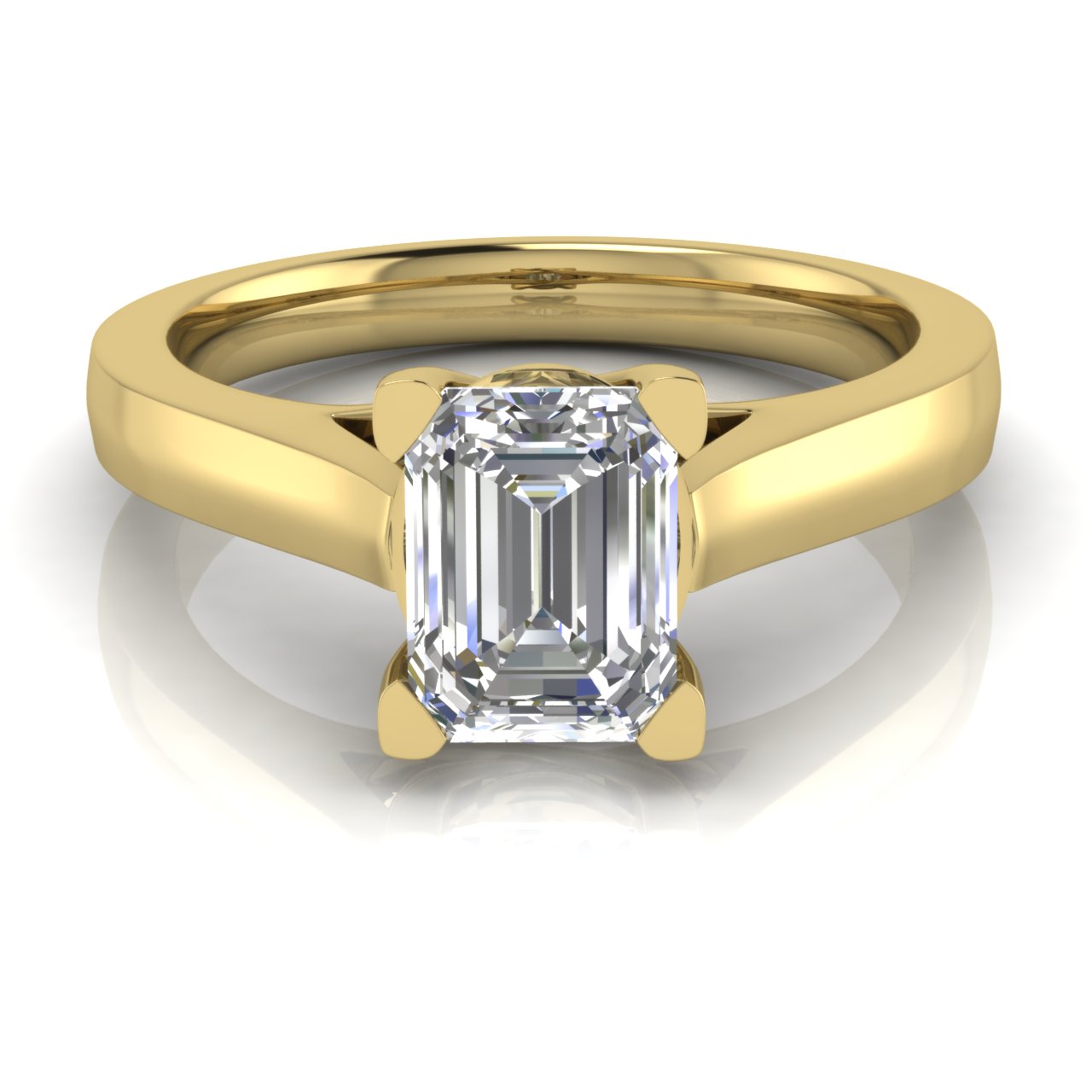 Crossover Emerald Cut Lab Diamond Engagement Ring