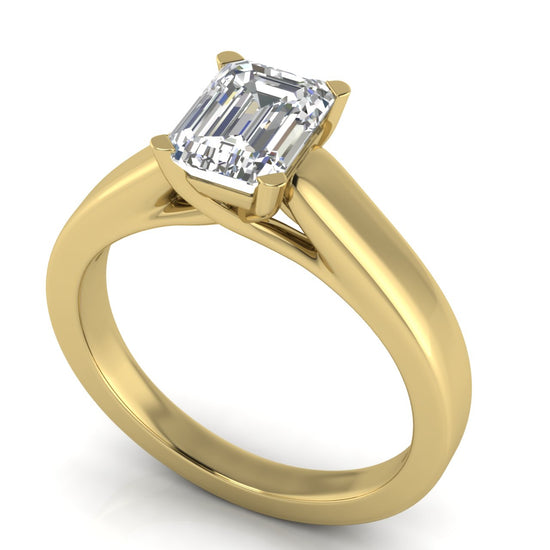 Crossover Basket Emerald Cut Moissanite Engagement Ring