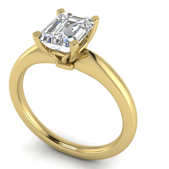 Modern Emerald Cut Lab Diamond Engagement Ring