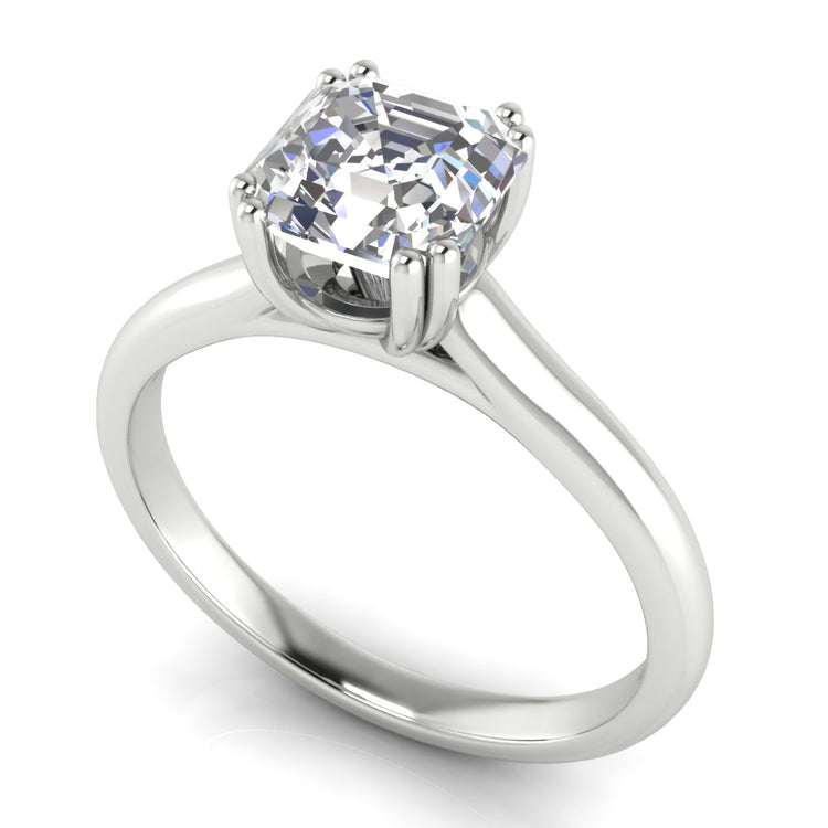 Double Prong Emerald Cut Lab Diamond Engagement Ring