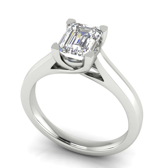 Crossover Emerald Cut Lab Diamond Engagement Ring