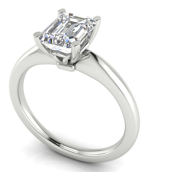 Modern Emerald Cut Moissanite Engagement Ring