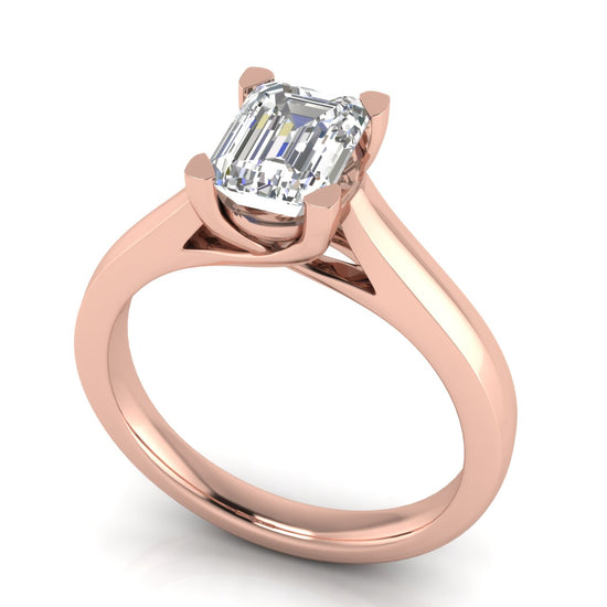 Crossover Emerald Cut Lab Diamond Engagement Ring