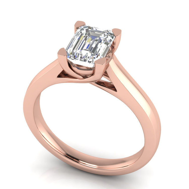 Crossover Emerald Cut Moissanite Engagement Ring