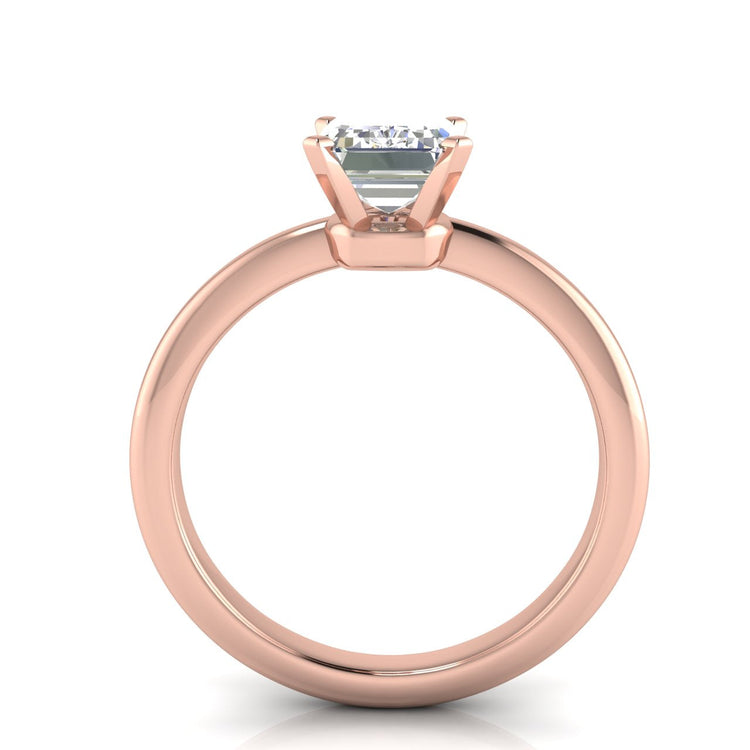 Basket Set Emerald Cut Lab Diamond Engagement Ring