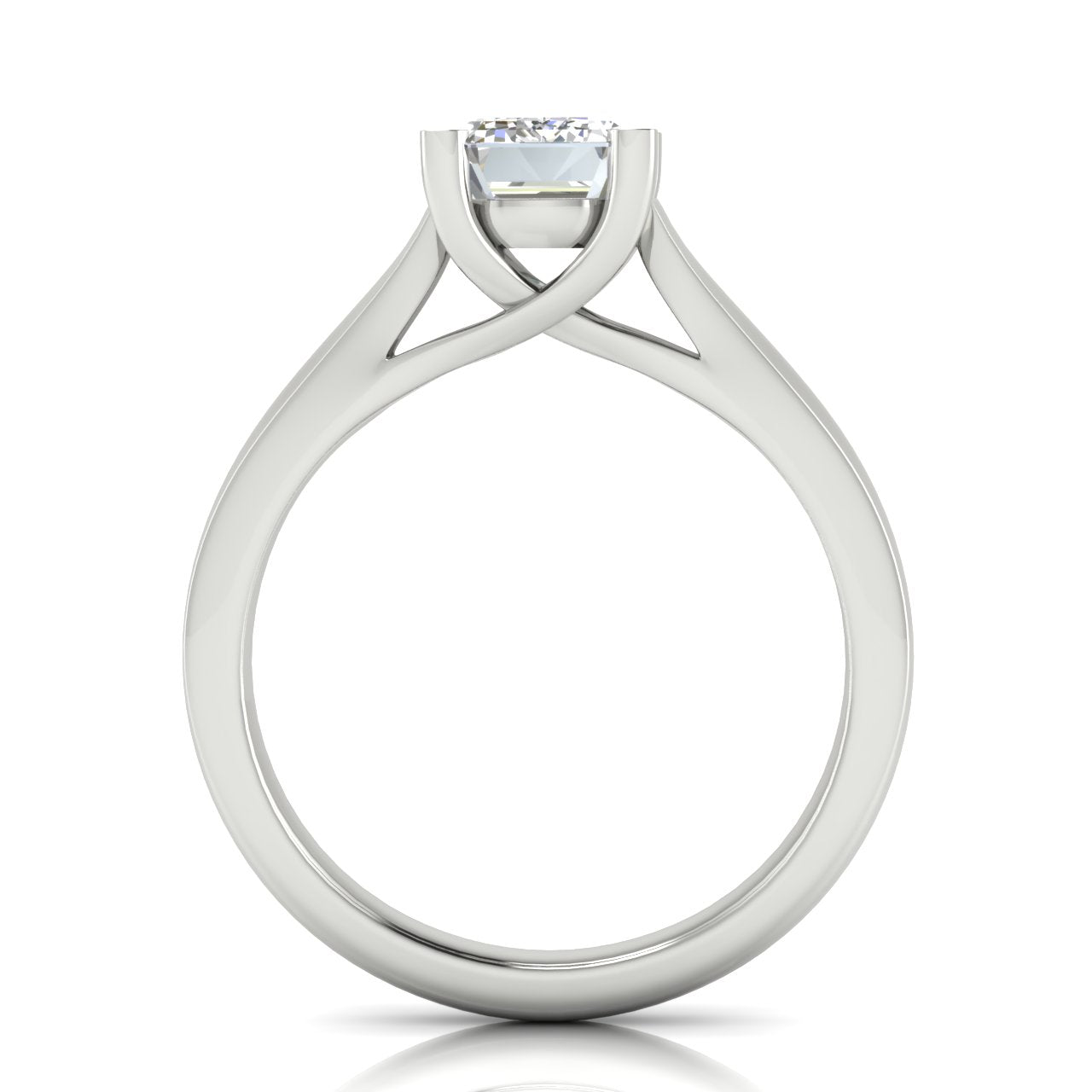 Crossover Emerald Cut Lab Diamond Engagement Ring