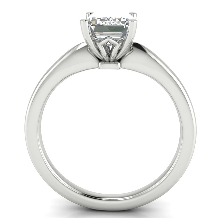 Modern Emerald Cut Moissanite Engagement Ring