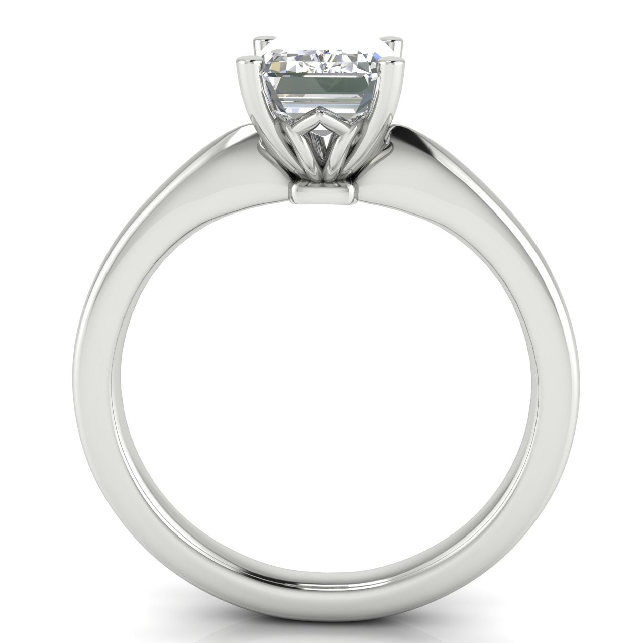 Modern Emerald Cut Lab Diamond Engagement Ring