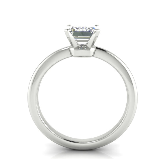 Basket Set Emerald Cut Lab Diamond Engagement Ring