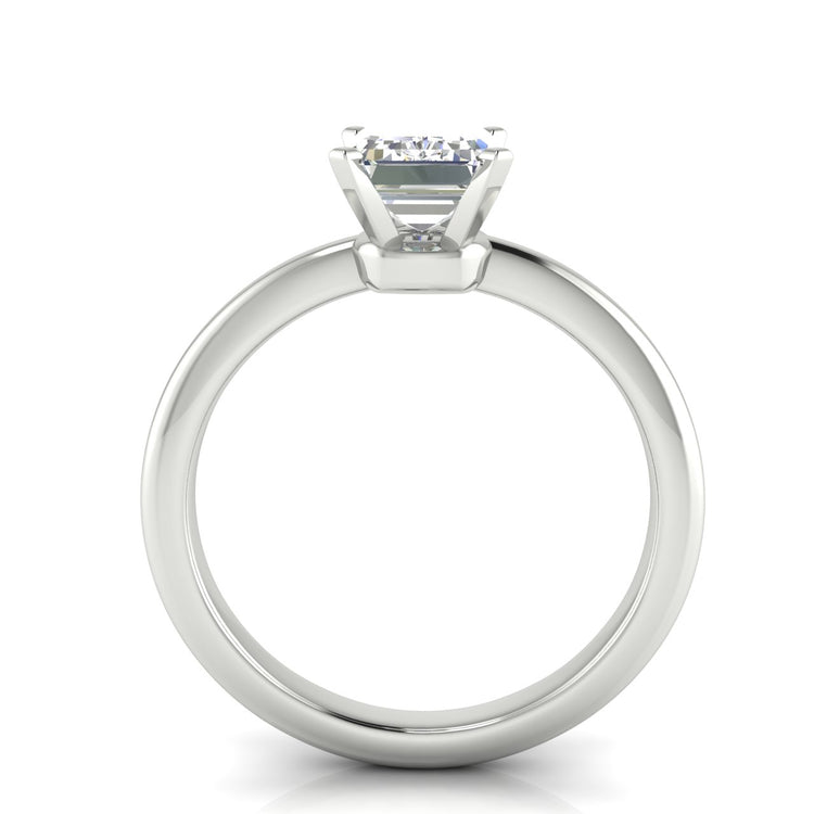 Basket Set Emerald Cut Moissanite Engagement Ring