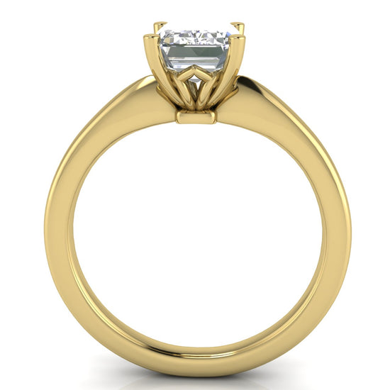 Modern Emerald Cut Lab Diamond Engagement Ring