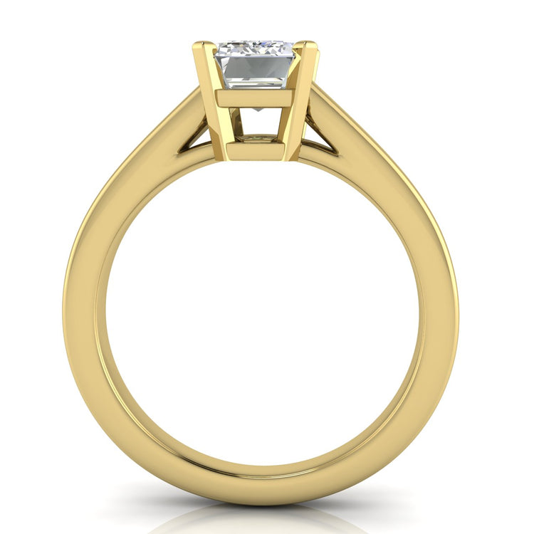 Wide Band Cathedral Emerald Cut Lab Diamond Engagement Ring