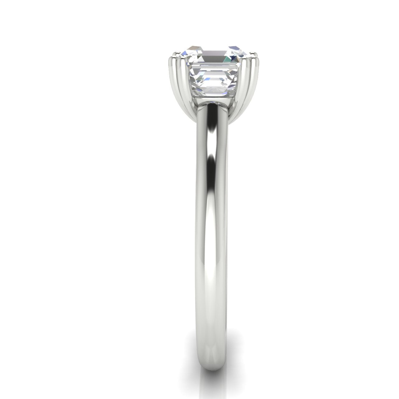 Double Prong Emerald Cut Moissanite Engagement Ring