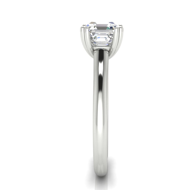 Double Prong Emerald Cut Lab Diamond Engagement Ring