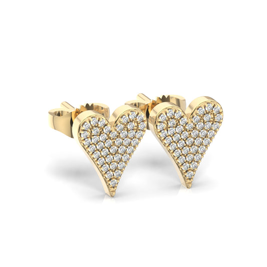 Heart Pave Lab Diamond Stud Earring