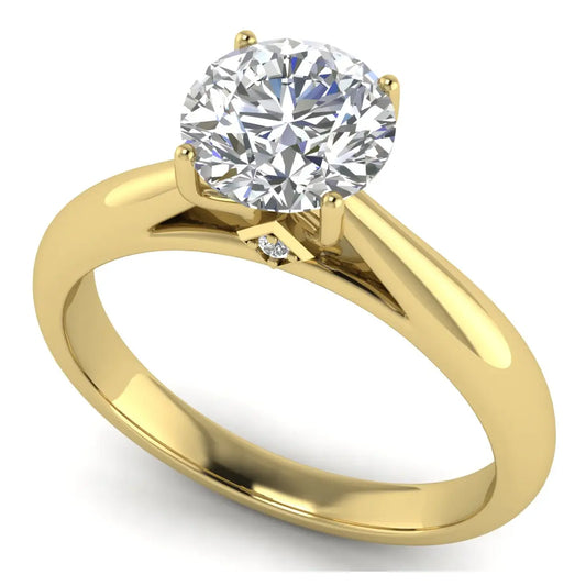 Elegant Hidden Stone Round Cut Lab Diamond Engagement Ring