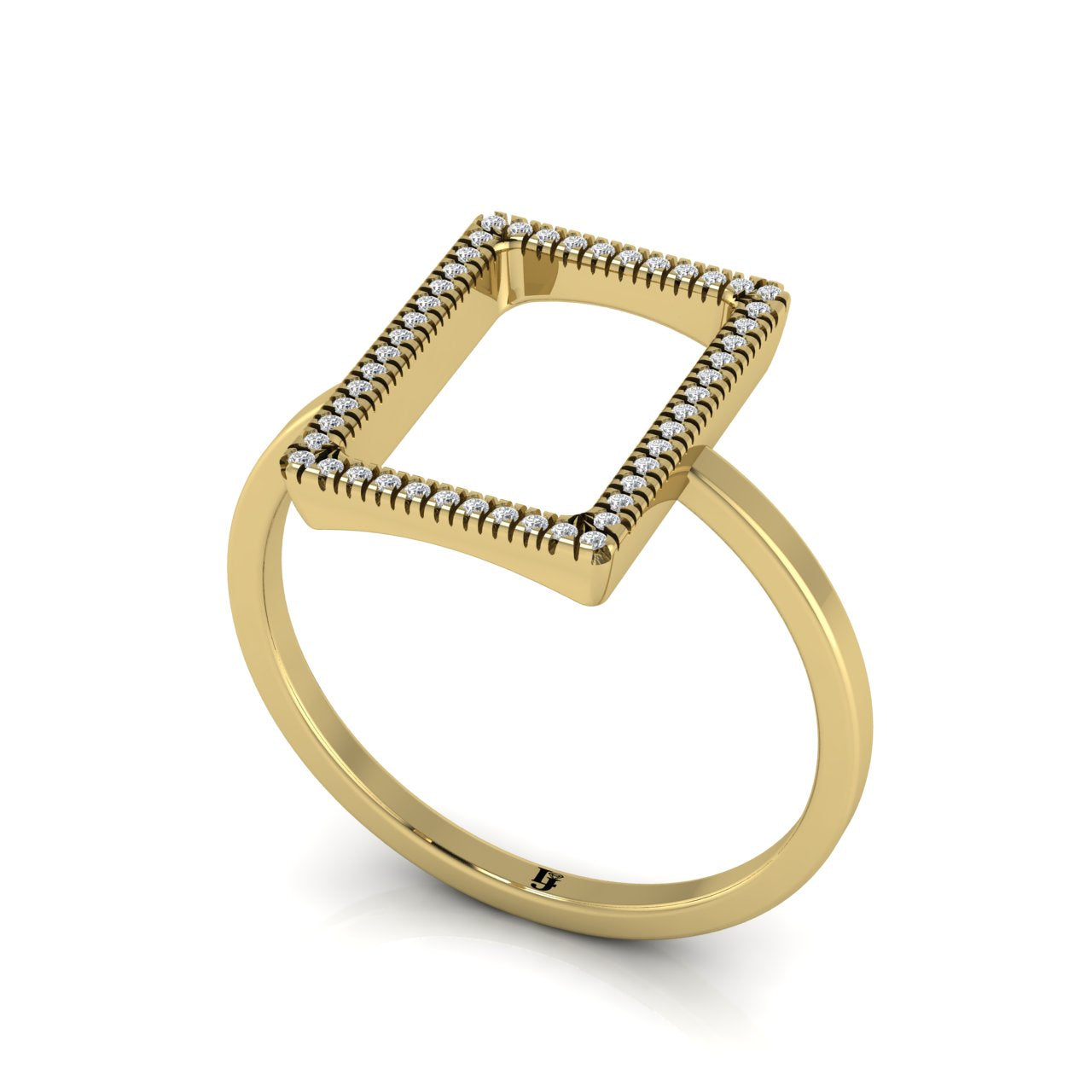 Pave Open Square Ring