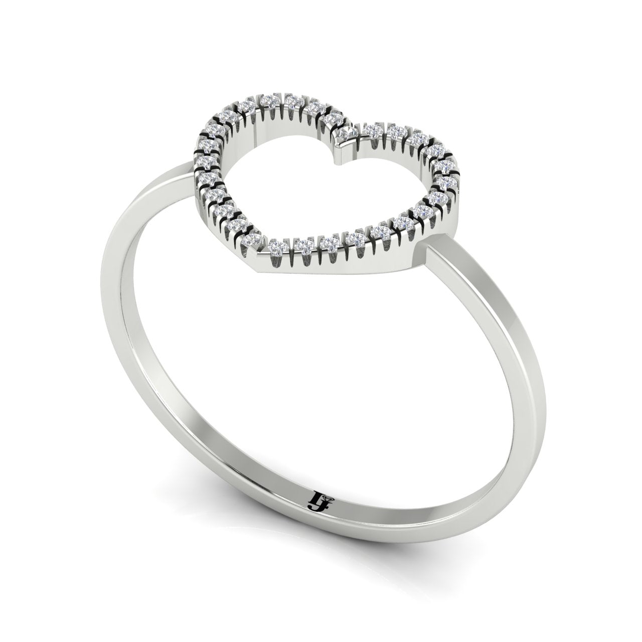 Open Heart Pave Ring