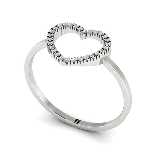 Open Heart Pave Ring | LJ-LR10115A