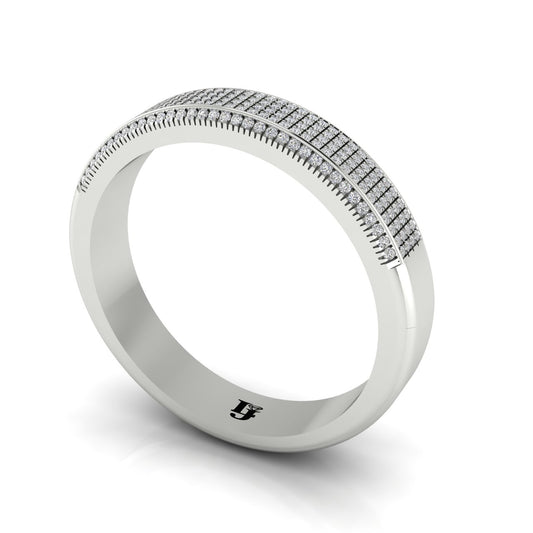 Multi Row Half Eternity Wedding Ring | LJ-LR11107A