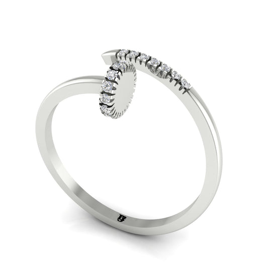 Twisted Pave Nail Ring | LJ-LR10094A