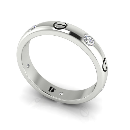 Inset Screw Wedding Ring | LJ-RR2723AS8