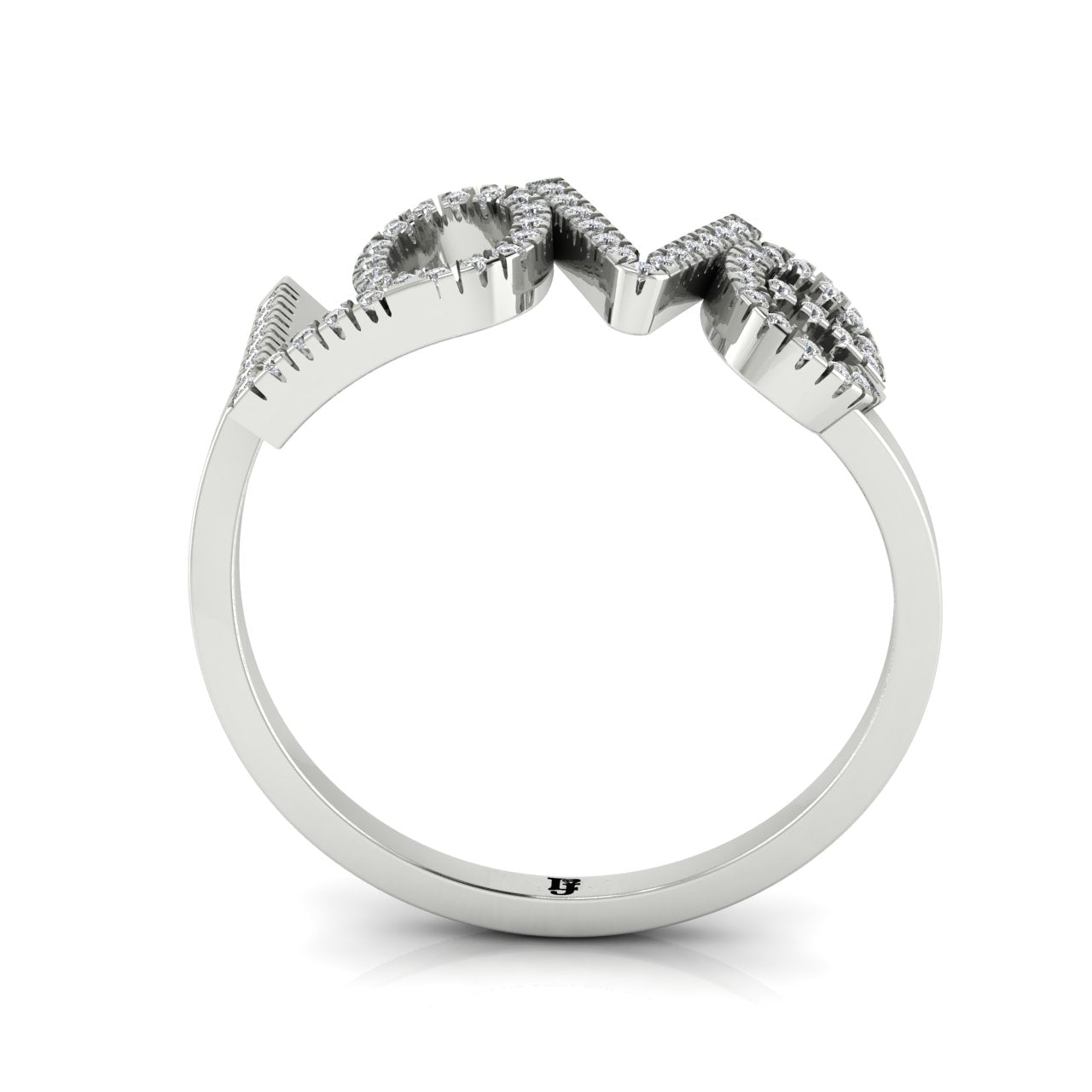 Pave Love Script Ring