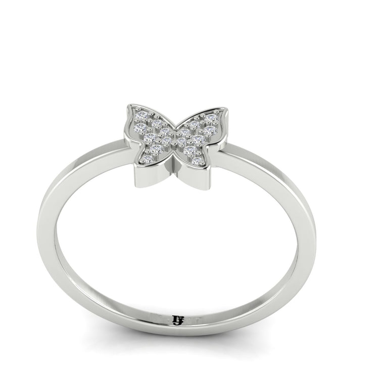 Pave Butterfly Gold Ring