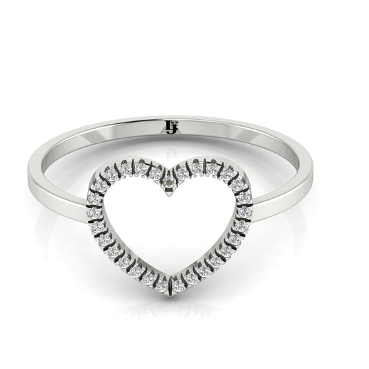 Open Heart Pave Lab Diamond Ring