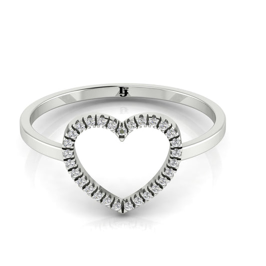 Open Heart Pave Ring | LJ-LR10115A