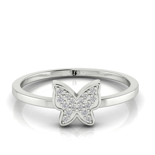 Pave Butterfly Gold Lab Diamond Ring