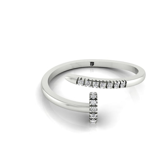 Twisted Pave Nail Ring | LJ-LR10094A