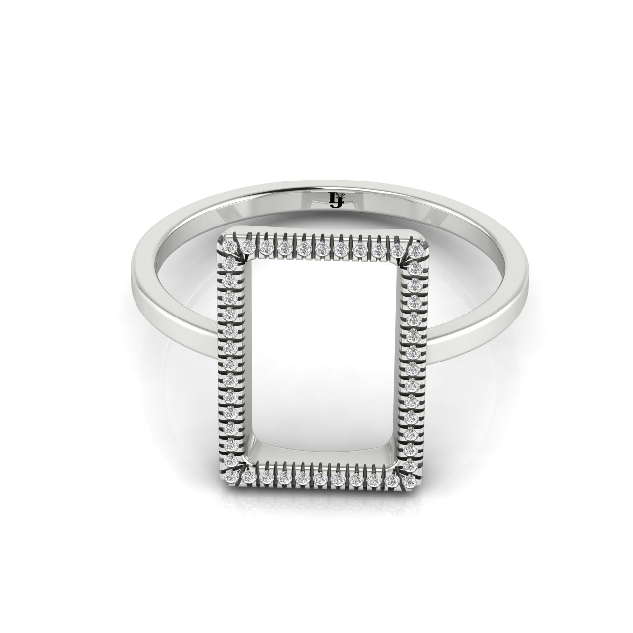 Pave Open Square Ring