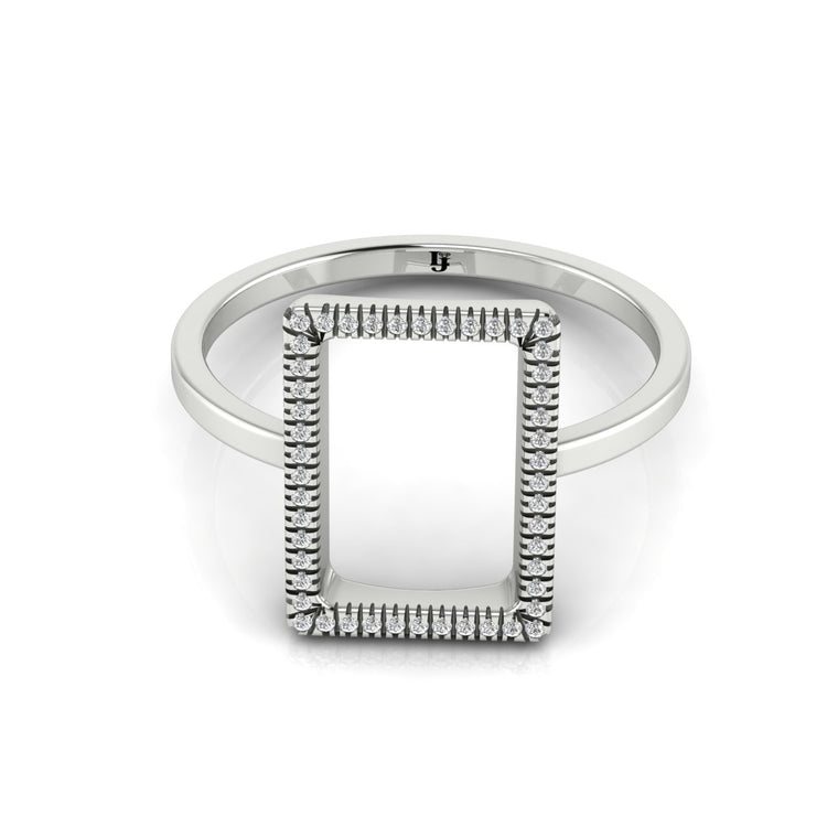 Pave Open Square Ring 