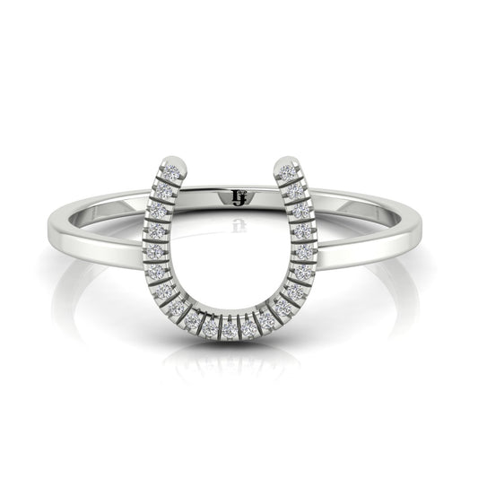 Pave Horseshoe Lab Diamond Ring
