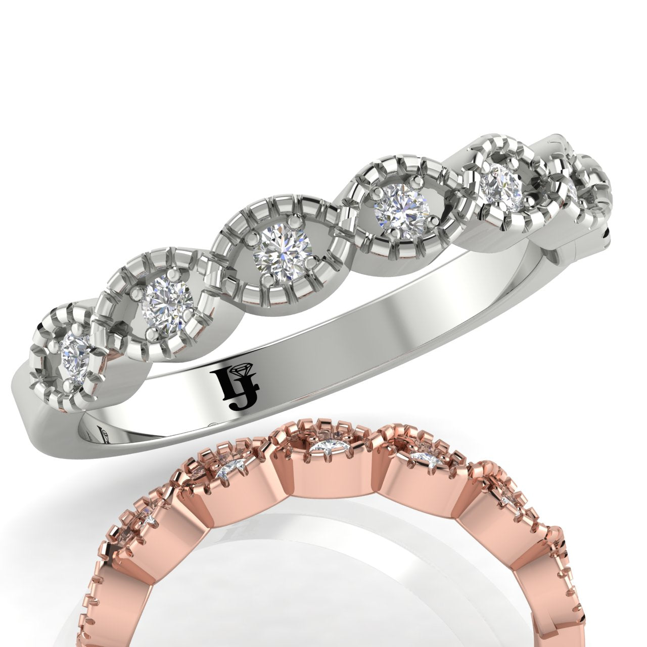 Elegant Prong Set Eternity Wedding Ring | LJ-LR10397A