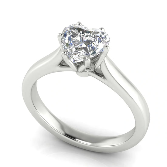 Floral Heart Shaped Lab Diamond Engagement Ring