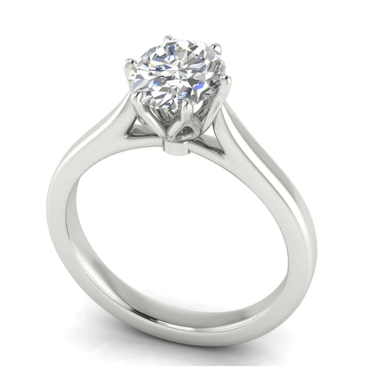 Floral Oval Lab Diamond Engagement Ring