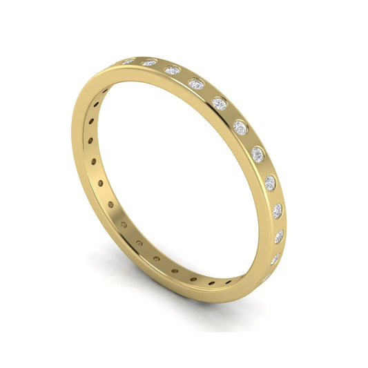 Flush Set Eternity Lab Diamond Wedding Ring