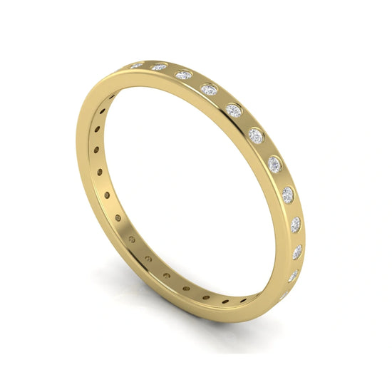 Flush Set Eternity Lab Diamond Wedding Ring