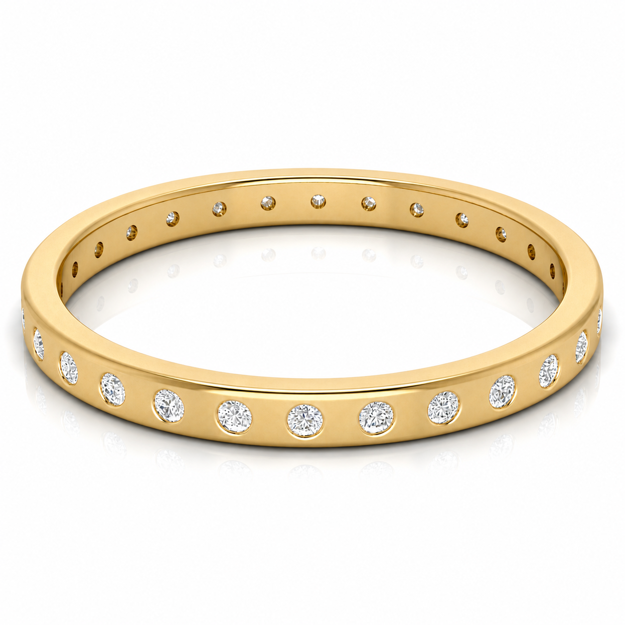 Flush Set Eternity Lab Diamond Wedding Ring