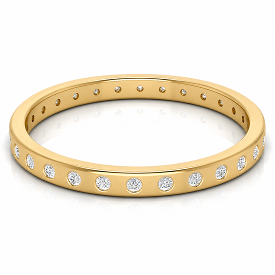 Flush Set Eternity Lab Diamond Wedding Ring