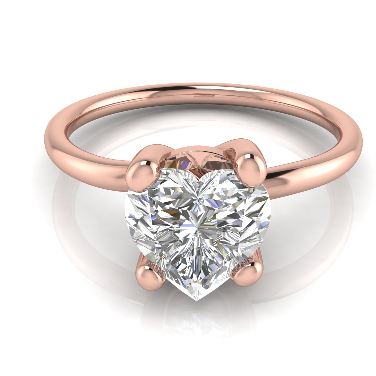 Classic Crossover Heart Shaped Lab Diamond Engagement Ring