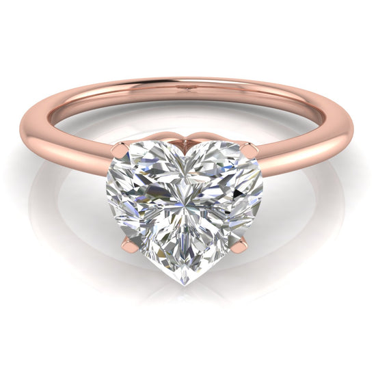 Tulip Set Heart Shaped Lab Diamond Engagement Ring