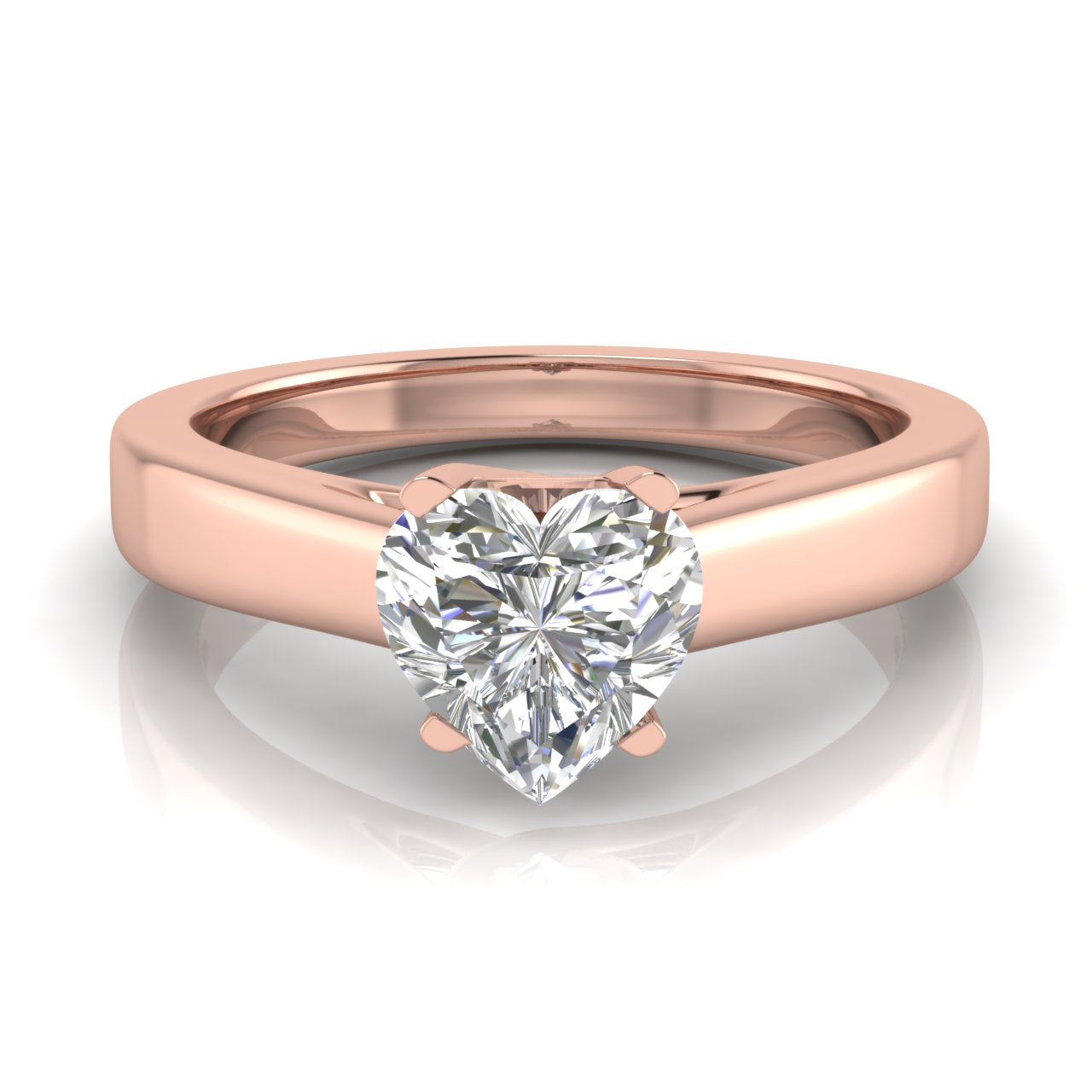 Crossover Basket Heart Shaped Lab Diamond Engagement Ring