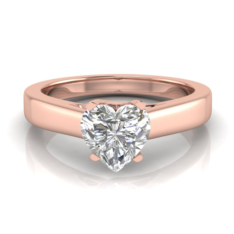 Crossover Basket Heart Shaped Moissanite Engagement Ring