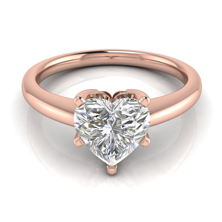 5 Prong Donut Heart Shaped Lab Diamond Engagement Ring